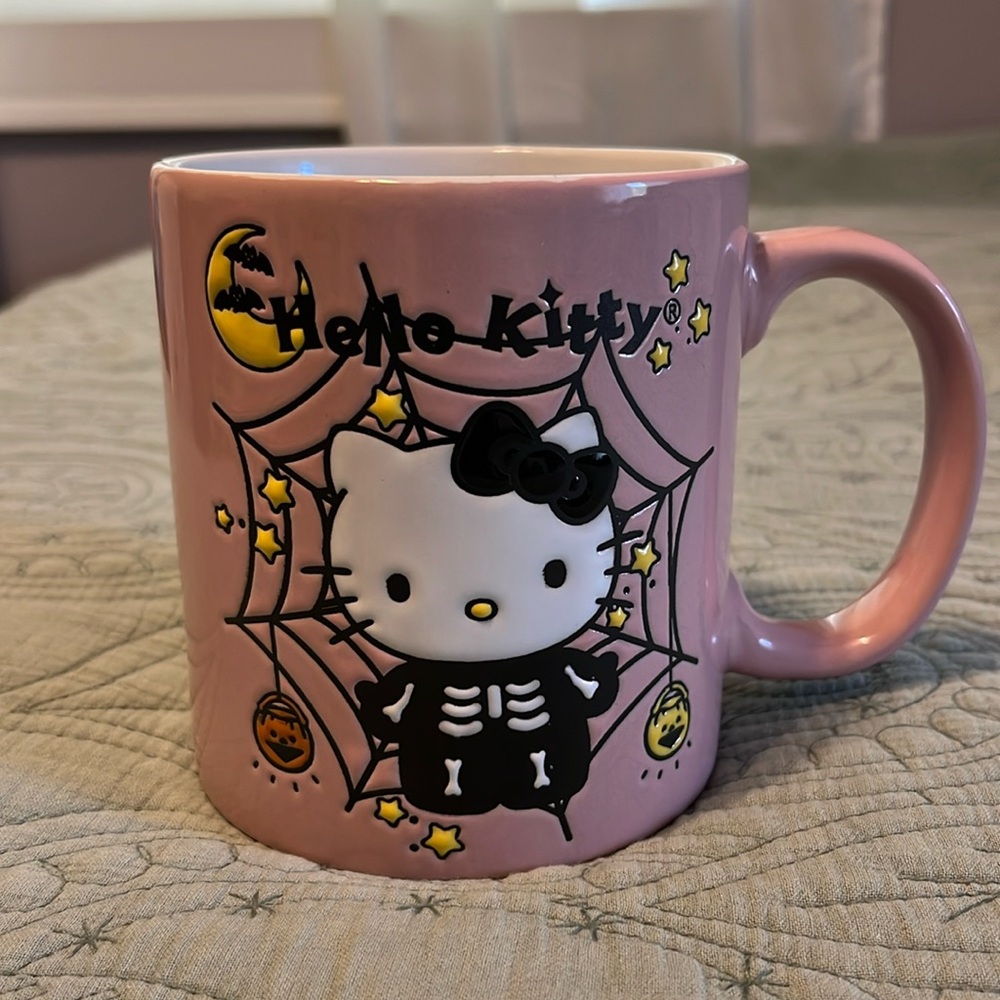 Halloween Hello Kitty Skeleton Mug by Samri Skeleton Hello Kitty Pumpkin Spider